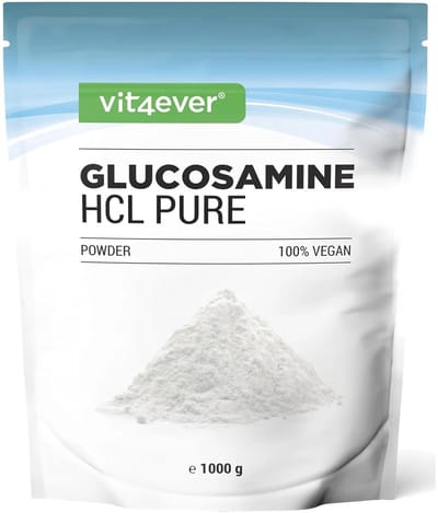 Glucosamine HCL Puur - 1000 g (1kg) - 666 porties - puur poeder zonder toevoegingen - Van plantaardige fermentatie - Veganistisch - Hoog gedoseerd - Vit4ever