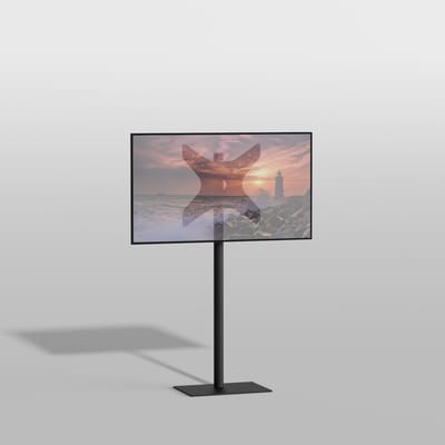 TV vloerstatief TILE 120 Design Tv standaard Trendy Zwart Staal 19-40” - VESA 400x400