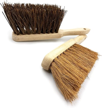 Dubbel Pak Zachte en Harde Handborstels met Houten Handvatten