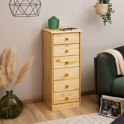 Commode RONDO met 6 lades, naturel