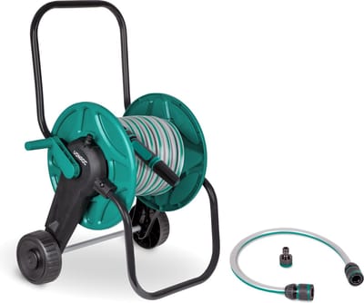 VONROC Slangenwagen set – Incl. 20m tuinslang, premium spuitstuk, slangkoppelingen, aansluitslang & kraanaansluiting