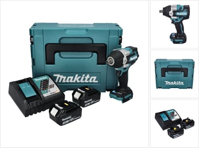 Makita DTW 701 RFJ accu slagmoersleutel 18 V 700 Nm 1/2" XPT Borstelloos + 2x oplaadbare accu 3.0 Ah + lader + Makpac