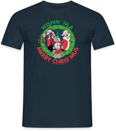 Popeye Wishin' Ya A Merry Christmas T-Shirt Heren