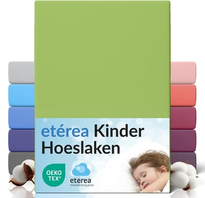 etérea Jersey Hoeslaken 60x120 - 70x140 cm Oekotex Made in Green - 100% katoen - jade