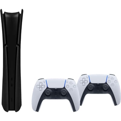 PlayStation 5 Slim Digital Edition + Covers Zwart + Extra Controller Wit