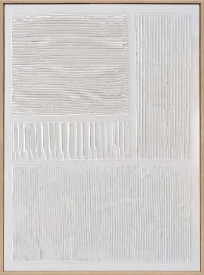 Ter Halle - Schilderij - Wanddecoratie - 3D Art - Witte Lijnen - 60x80cm