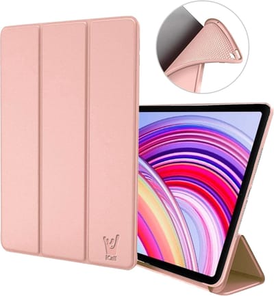 Hoes geschikt voor Xiaomi Redmi Pad Pro 12.1 / Poco Pad 12.1 – Smart Cover met Tri-Fold Stand – Schokbestendig – Auto Wake/Sleep – TPU Backcase – Rose