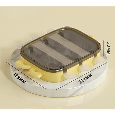 Moule à crème glacée de dessin animé, qualité alimentaire, sucette glacée domestique, moule à glace en Silicone, boîte à bâtons de bricolage jaune
