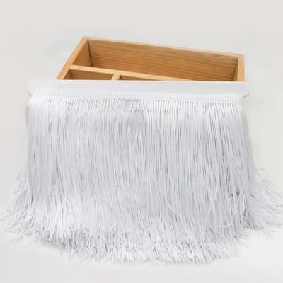 Lace Tassels Dekoband voor DIY Kostuums, Dansjurken en Decoraties - Wit, 10m x 15cm, Polyester