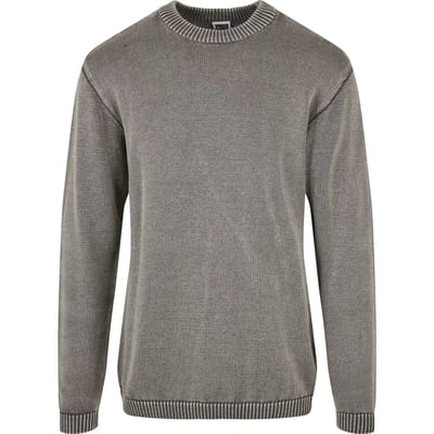 Urban Classics - Washed Sweater/trui - S - Grijs
