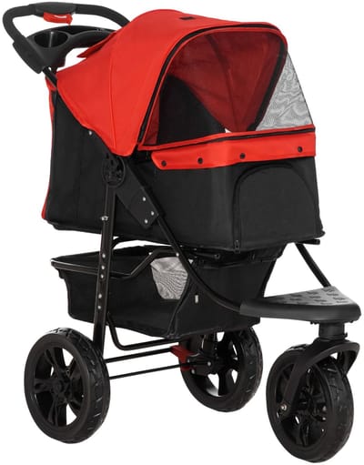 Trendique - Hondenbuggy - Hondenkar - Hondenbuggy inklapbare - Stevig en duurzaam design - Eenvoudig opvouwbaar - 109,5x57,5x106,5cm