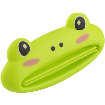Lot de 2 presse-tubes de dentifrice, distributeur de pâte facile à presser, porte-rouleau, motif grenouille de dessin animé