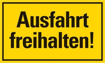 Pickup kunststoff Schild 25x15 cm AUSFAHRT FREIHALTEN