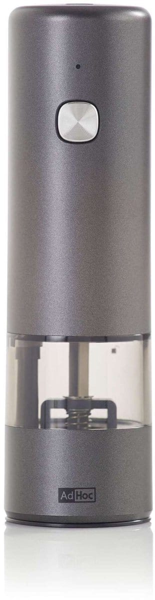 AdHoc i.Mill Elektrische Peper- of Zoutmolen – Donkergrijs – Kunststof & RVS – Oplaadbaar – 17 cm