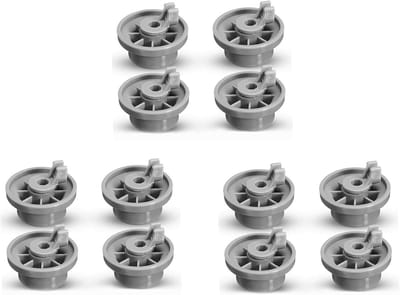 Onderste Korwielen - Vaatwasser Wielen - Vaatwasser Reparatie - Set van 3 - 13x10x6cm - Grijs