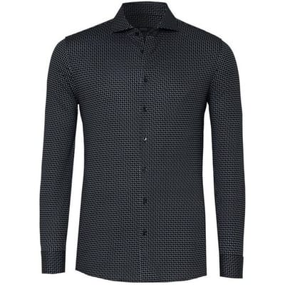 Desoto Luxury Overhemd Luxury Fantasy Mini Dot Cut Circles Pattern Donker Grijs / male