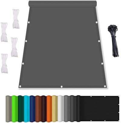 Unyqoos® Verstelbaar Waterdicht Zonnezeil met UV-Bescherming voor Tuin en Balkon, 1x2m Donkergrijs
