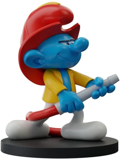 Smurfenbeeldje - Brandweersmurf - Kunsthars verzamel beeldje - 11 cm