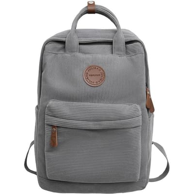 Ribfluweel Hand-voorgestelde Rugzak voor Buitenlandse Handel Nieuwe Koreaanse Versie Retro Canvas Rugzak Casual Middelbare School Student Schooltas gray