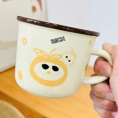 Kersebloesem Keramische Kop met Lepel voor Meisjes High Looking Souvenir Cadeau Mok Kantoor Drinkbeker Hoge Temperatuurbestendigheid Set 350ML