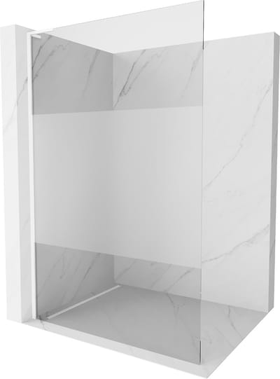 Mexen Kioto L douchewand Walk-in 70 x 200 , transparant/matglas, wit - 800-070-103-20-35