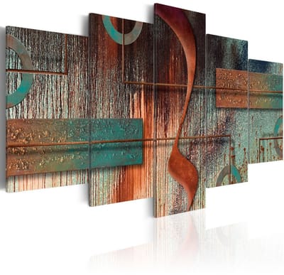 Schilderij - Abstracte Melodie , 5 luik