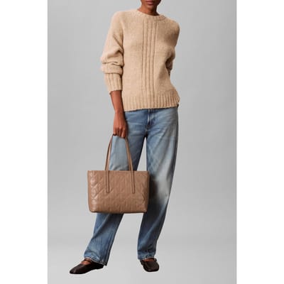Calvin Klein Quilted Small Tote Bag Desert Taupe Taglia: OS | Borsa di tela Outlet | Donna | Nero
