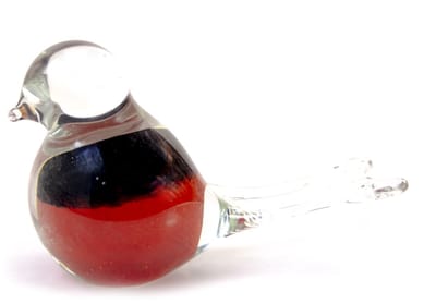 Loranto - Vogel - Zwart/Rood - Glazen Beeldjes - Luxe Cadeau