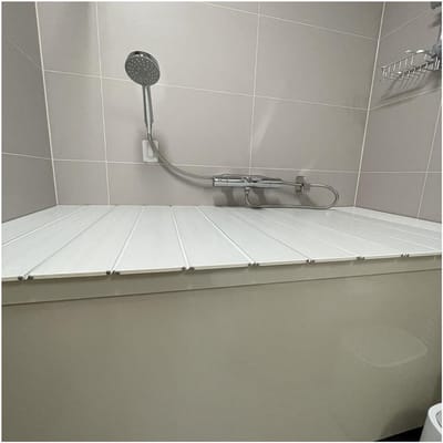 badhoes PVC stofdicht badpaneel compacte badbrug voor spadouche en badkamer gemakkelijk schoon te maken draagbaar ontwerp (kleur: wit)
