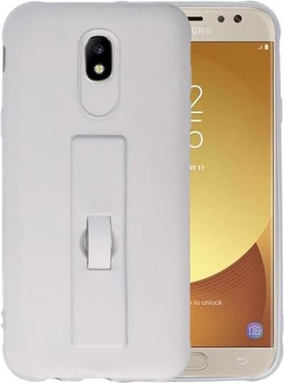 Zilver Carbon serie Zacht Case hoesje voor Samsung Galaxy J5 2017