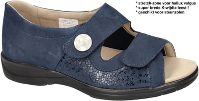 Solidus -Dames - blauw donker - sandalen - maat 36