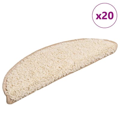 vidaXL - Trapmatten - 20 - st - 56x17x3 - cm - Crème - Halfrond