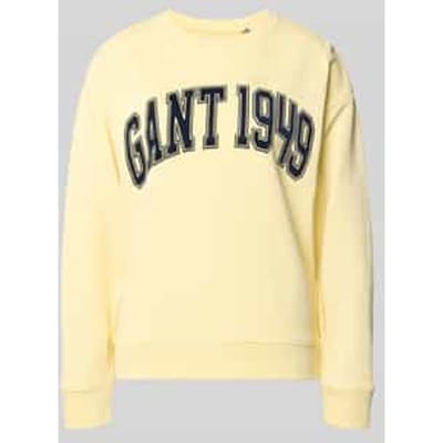 sweatshirt met labelprint en ronde hals