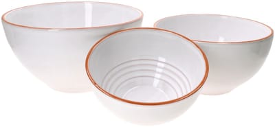 Set van 3 saladeschalen wol 17,5cm S + 20,5cm M + 24cm L wit - 1830/17,5 + 1831/20,5 + 1832/24