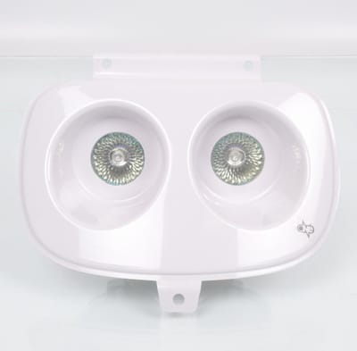frontoptiek één voor scooter yamaha 50 bws 1997 tot 2003 wit / 2 x 12v 20w ø50mm nieuw