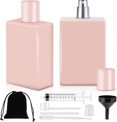 Famanu – Set van 2 navulbare parfumverstuivers van 100 ml met 7 accessoires, draagbare parfumdispenser met trechter, ideaal voor reizen en feesten