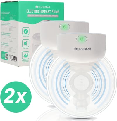 Handsfree Borstkolf 2x Combideal - Elektrisch - Draadloze - 9 Standen - 2 Modes - 3 Maten - Kolfapparaten - BPA-Vrij - Borstvoeding - Baby Spullen - Breast Pump Electric - Met Accessoires Opvangbeker 180ml, BH Gesp - Moedermelk - Wit - Silvergear