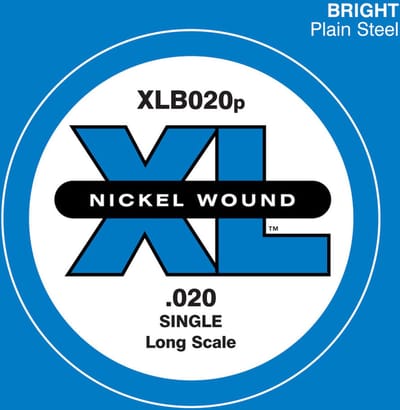 D'Addario XLB020P Plain Steel Losse Bassnaar .020