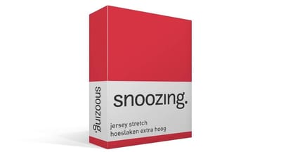 Snoozing Jersey Stretch - Hoeslaken - Extra Hoog - Eenpersoons - 70/80x200/220 cm - Rood