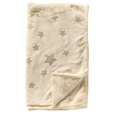 Plaid met gouden sterren - Beige plaid - plaid - Fleece plaid 150x200 cm