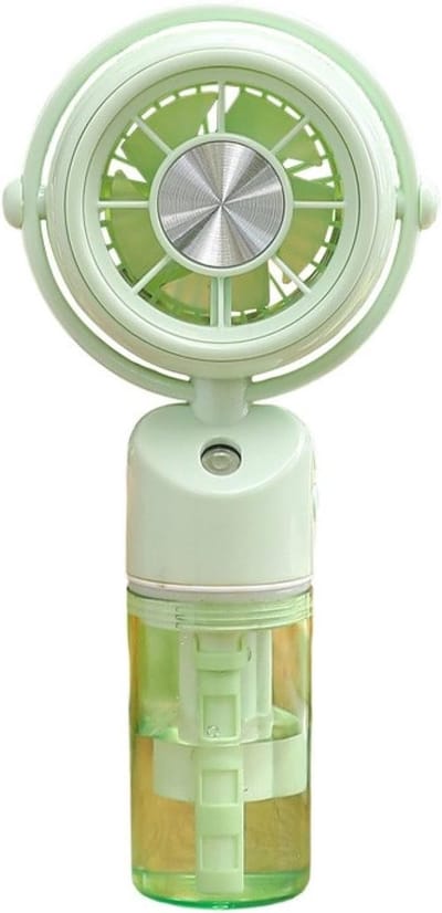 VHV-Mini-Ventilator met Verneveling - Handventilator met Waterspray en USB-Oplaadfunctie - Draagbare Bureauventilator voor Zomer en Reizen - Compact Design - Groen