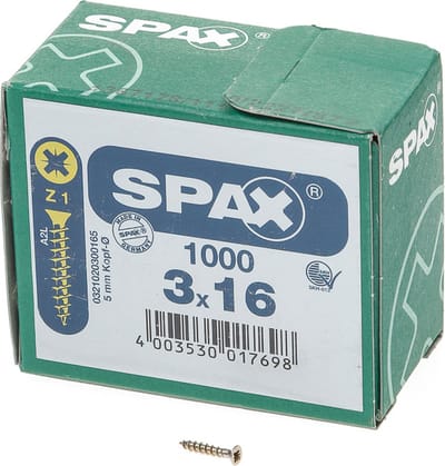 Spax Spaanplaatschroef platverzonken kop geel verzinkt pozidriv 3.0x16mm