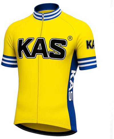 Retro Wielershirt Kas Kaskol - Geel Gruppo Sportivo - S