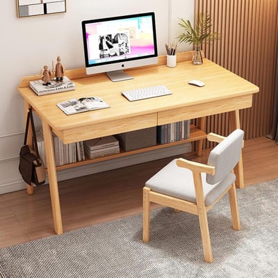 NordicLine Modern Houten Bureau met - 120x60 cm - Eiken - Novihome