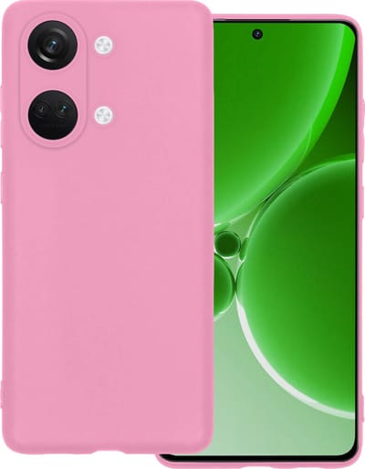 Hoesje Geschikt voor OnePlus Nord 3 - Sterk & Shockproof - Hoes Cover - Siliconen Case - Lichtroze