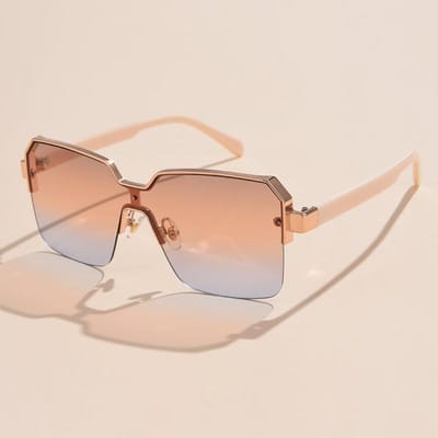 Lunettes de soleil rétro pour femmes Marque de luxe Design Vintage Cadres carrés en alliage Protection UV400 Montures mode pour femme show as picture beige