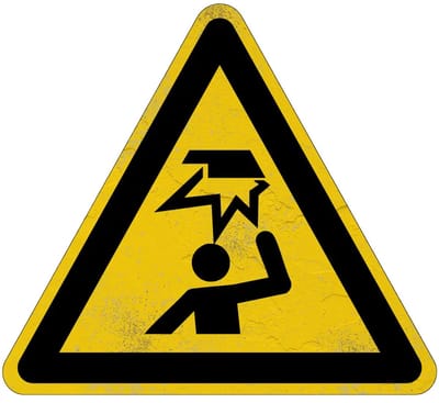 Stootgevaar waarschuwingsbord - W020 | Sign Again materiaal | 15 cm