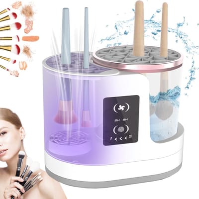 Make-up Borstelreiniger - Automatische Make-up Borstelreiniger 3-in-1 - Elektrische Reiniger, Droger en Ontsmettingsmachine voor Alle Soorten Make-up Borstels
