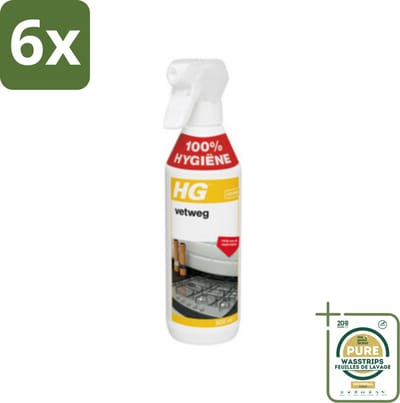 HG Vetweg 500 ml - Voordeelverpakking - 6 stuks - Vetvlekken - Roestvrijstaal reiniger