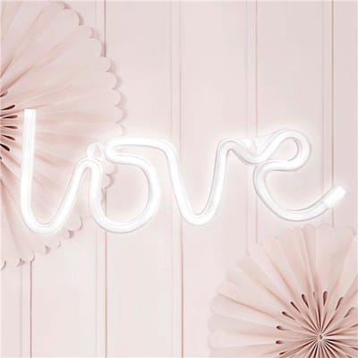 White LOVE Neon LED Sign - 34.5cm